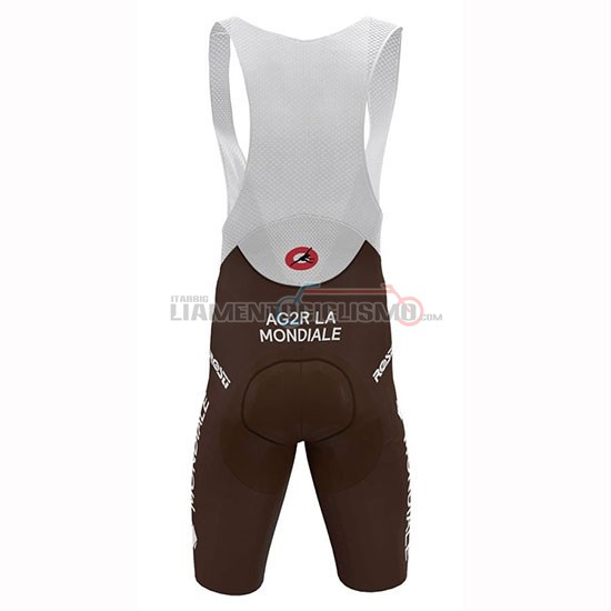 Abbigliamento Ciclismo Ag2r La Mondiale Manica Corta 2019 Marrone Bianco Blu
